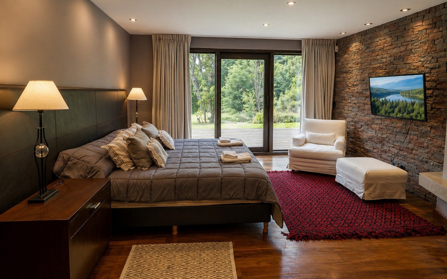 Casa para 8 en Arelauquen Golf & Country Club con vistas al golf y los cerros
